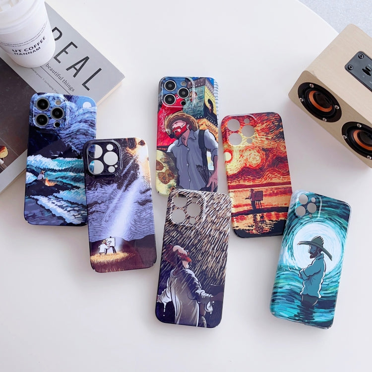 For iPhone 11 Pro Max Precise Hole Oil Painting Pattern PC Phone Case(Rain) - iPhone 11 Pro Max Cases by PMC TechLife | Online Shopping South Africa | PMC TechLife