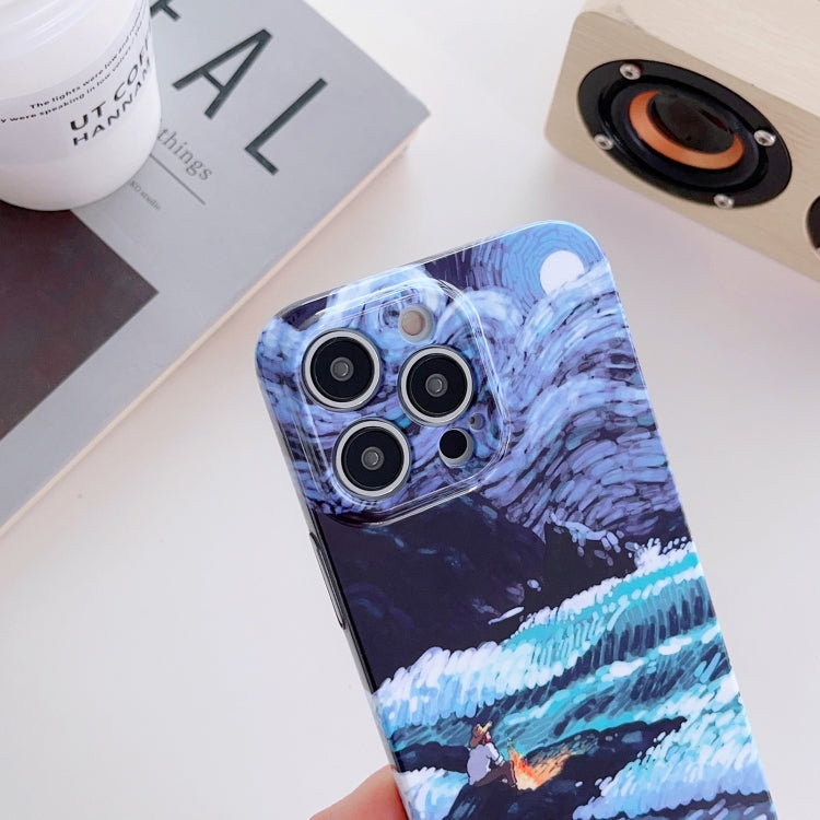 For iPhone 11 Pro Max Precise Hole Oil Painting Pattern PC Phone Case(Rain) - iPhone 11 Pro Max Cases by PMC TechLife | Online Shopping South Africa | PMC TechLife