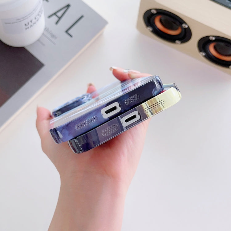 For iPhone 14 Precise Hole Oil Painting Pattern PC Phone Case(Sea Wave) - free shipping - PMC TechLife - Order now!