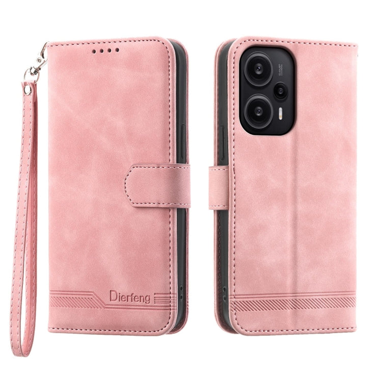 For Xiaomi Redmi Note 12 Turbo 5G/Poco F5 Dierfeng Dream Line TPU + PU Leather Phone Case(Pink) - free shipping - PMC TechLife - Order now!