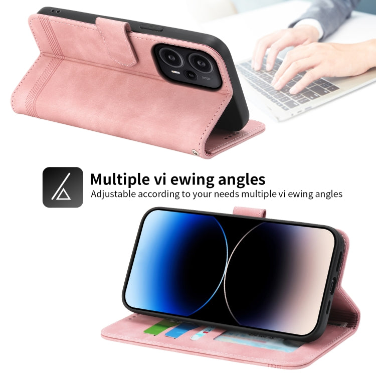 For Xiaomi Redmi Note 12 Turbo 5G/Poco F5 Dierfeng Dream Line TPU + PU Leather Phone Case(Pink) - free shipping - PMC TechLife - Order now!