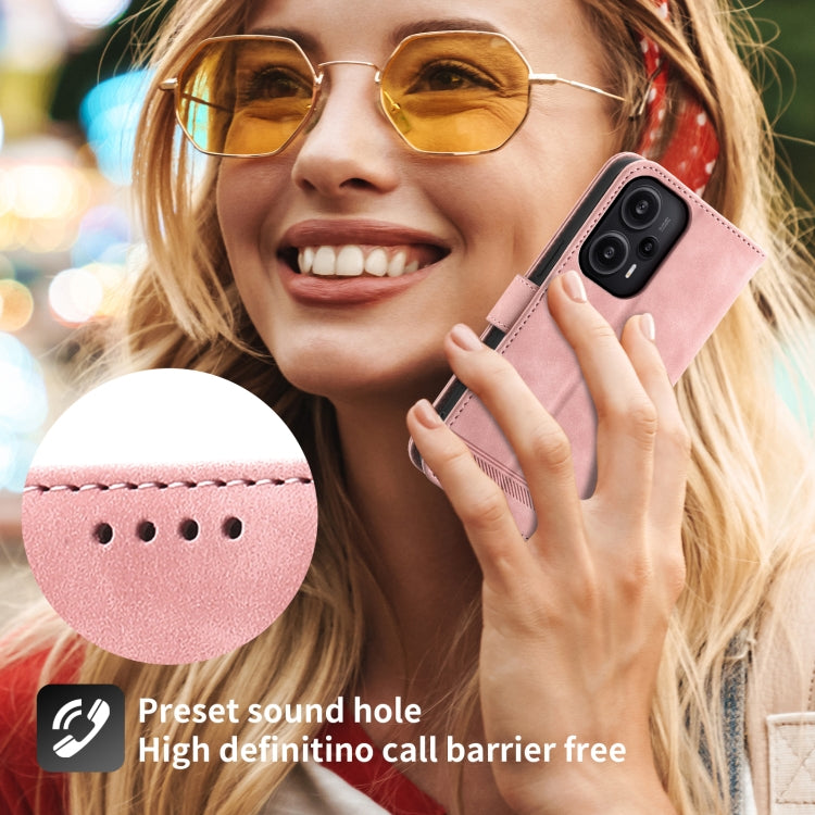 For Xiaomi Redmi Note 12 Turbo 5G/Poco F5 Dierfeng Dream Line TPU + PU Leather Phone Case(Pink) - free shipping - PMC TechLife - Order now!