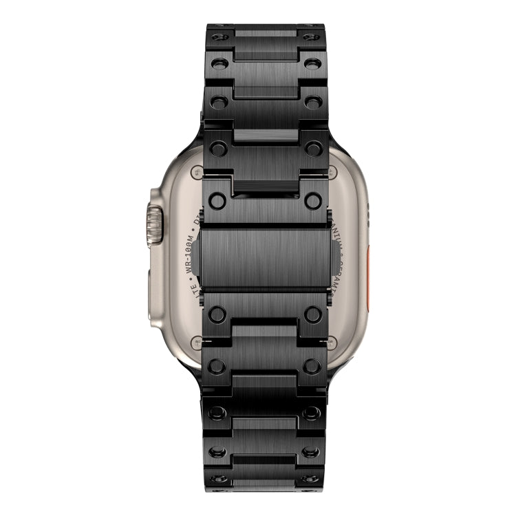 Double Rows Metal Watch Band For Apple Watch 8 41mm(Black) - Watch Bands by PMC TechLife | Online Shopping South Africa | PMC TechLife