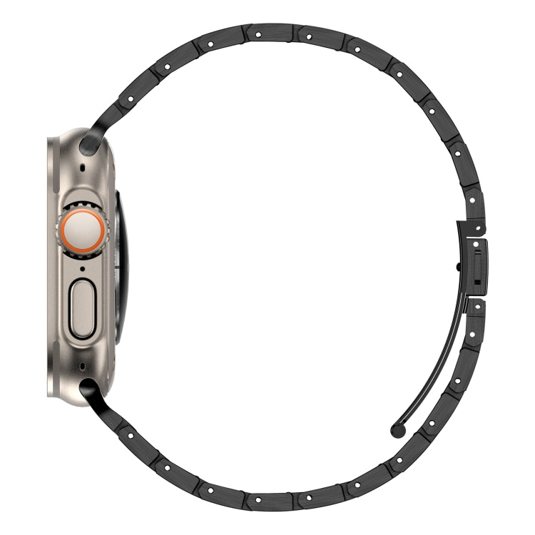 Double Rows Metal Watch Band For Apple Watch SE 2022 44mm(Black) - Watch Bands by PMC TechLife | Online Shopping South Africa | PMC TechLife