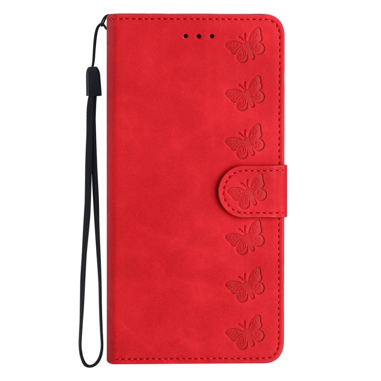 For Xiaomi 13 Seven Butterflies Embossed Leather Phone Case(Red) - free shipping - PMC TechLife - Order now!