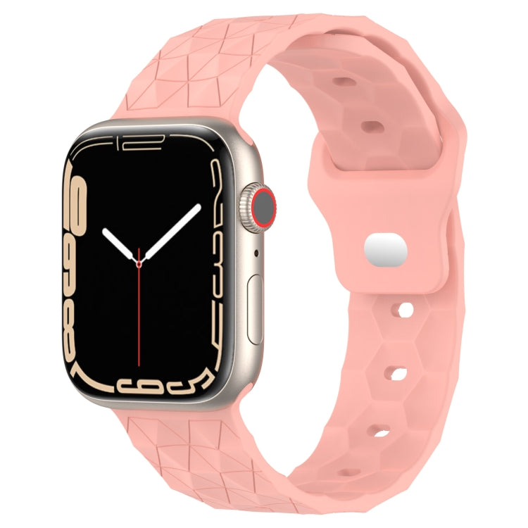 Football Texture Silicone Watch Band For Apple Watch 8 41mm(Pink) - Watch Bands by PMC TechLife | Online Shopping South Africa | PMC TechLife