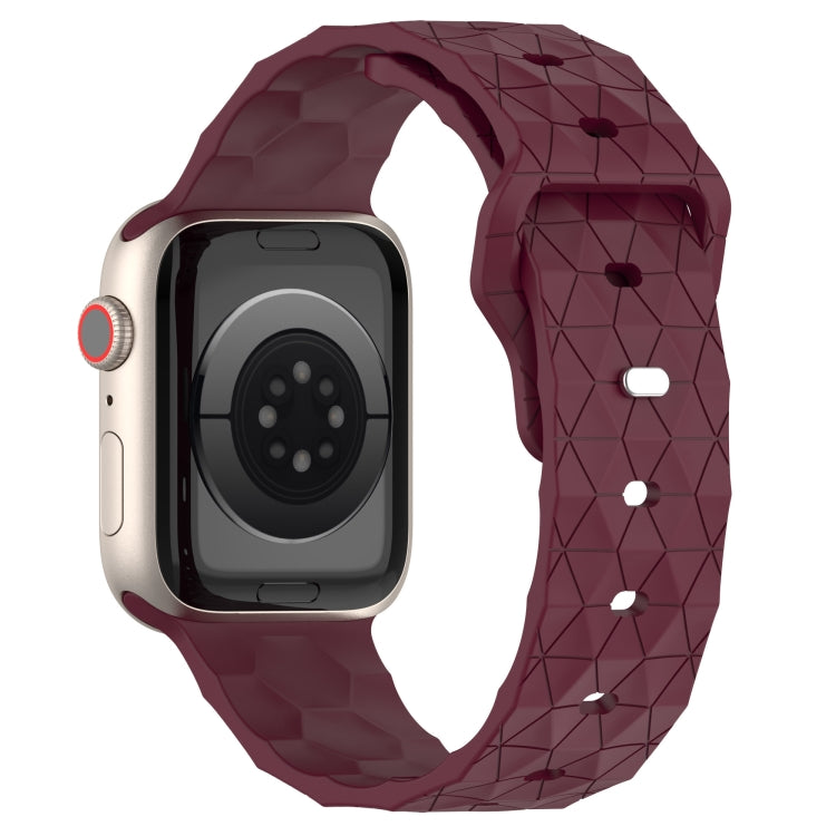 Football Texture Silicone Watch Band For Apple Watch 7 41mm(Wine Red) - Watch Bands by PMC TechLife | Online Shopping South Africa | PMC TechLife