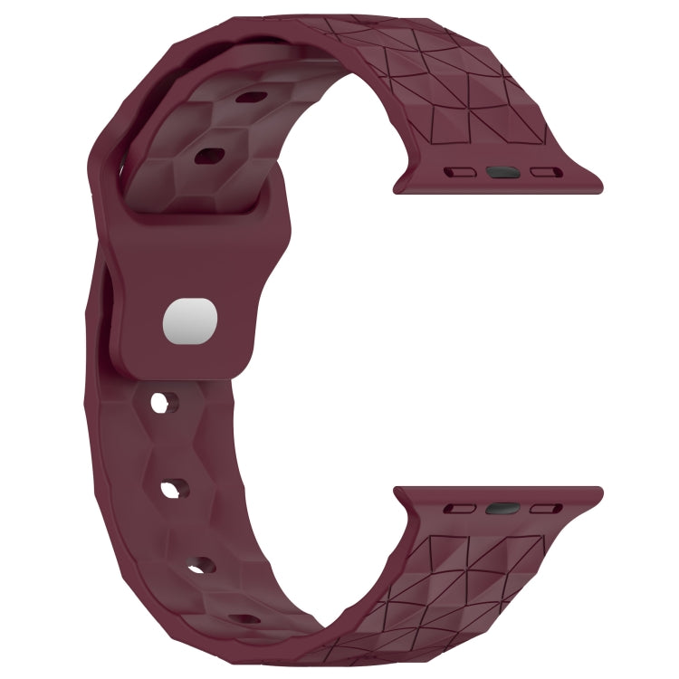 Football Texture Silicone Watch Band For Apple Watch SE 40mm(Wine Red) - Watch Bands by PMC TechLife | Online Shopping South Africa | PMC TechLife