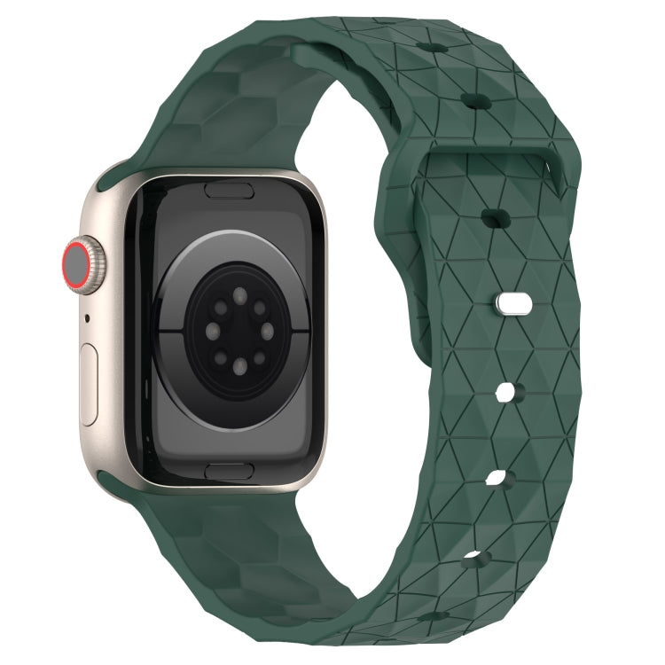 Football Texture Silicone Watch Band For Apple Watch SE 44mm(Pine Green) - Watch Bands by PMC TechLife | Online Shopping South Africa | PMC TechLife