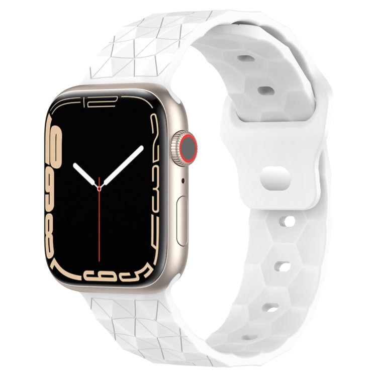 Football Texture Silicone Watch Band For Apple Watch 6 40mm(White) - Watch Bands by PMC TechLife | Online Shopping South Africa | PMC TechLife