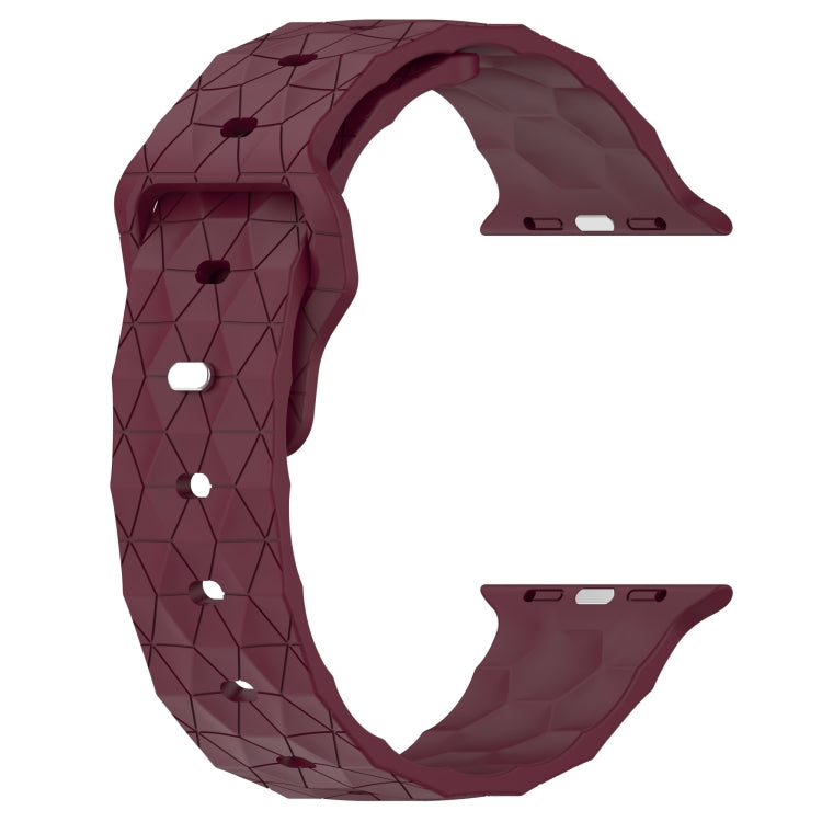 Football Texture Silicone Watch Band For Apple Watch 6 40mm(Wine Red) - Watch Bands by PMC TechLife | Online Shopping South Africa | PMC TechLife