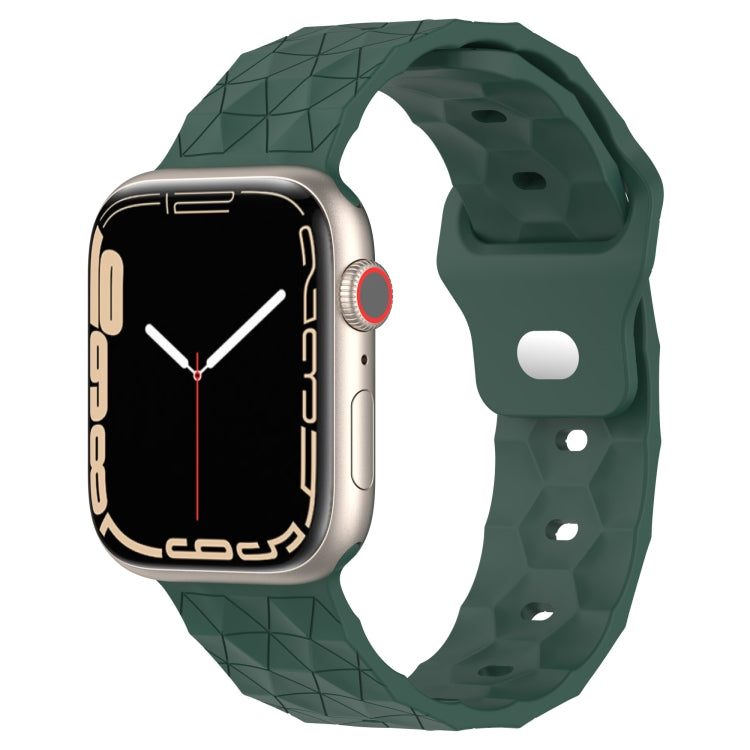 Football Texture Silicone Watch Band For Apple Watch 6 44mm(Pine Green) - Watch Bands by PMC TechLife | Online Shopping South Africa | PMC TechLife