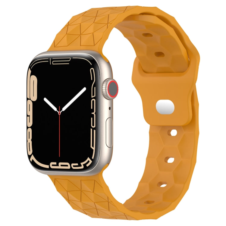 Football Texture Silicone Watch Band For Apple Watch 3 38mm(Yellow) - Watch Bands by PMC TechLife | Online Shopping South Africa | PMC TechLife