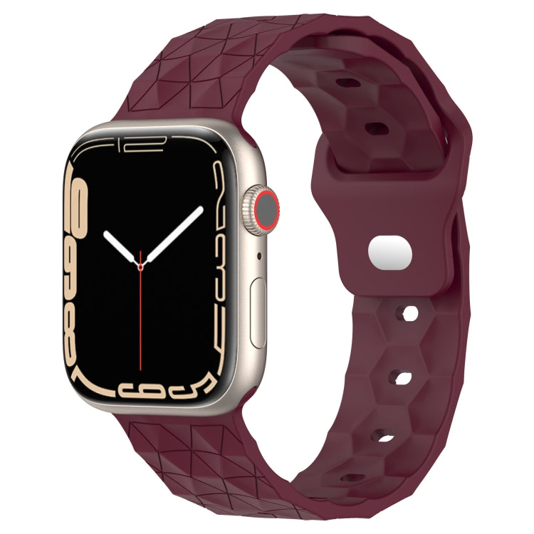 Football Texture Silicone Watch Band For Apple Watch 38mm(Wine Red) - Watch Bands by PMC TechLife | Online Shopping South Africa | PMC TechLife