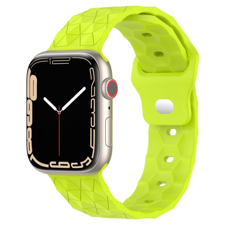 Football Texture Silicone Watch Band For Apple Watch 42mm(Limes Green) - Watch Bands by PMC TechLife | Online Shopping South Africa | PMC TechLife