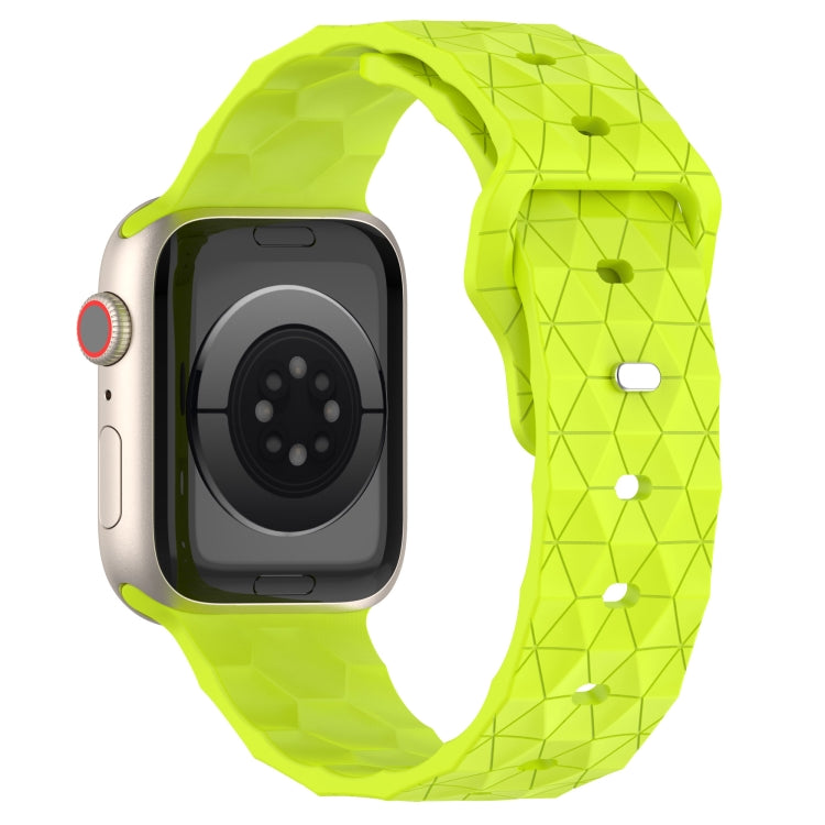 Football Texture Silicone Watch Band For Apple Watch 42mm(Limes Green) - Watch Bands by PMC TechLife | Online Shopping South Africa | PMC TechLife
