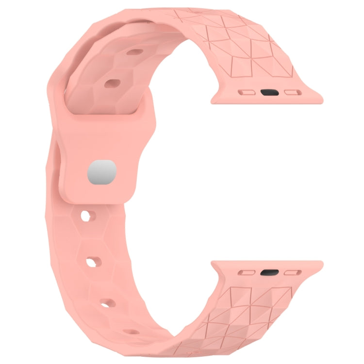 Football Texture Silicone Watch Band For Apple Watch SE 2023 44mm(Pink) - Watch Bands by PMC TechLife | Online Shopping South Africa | PMC TechLife
