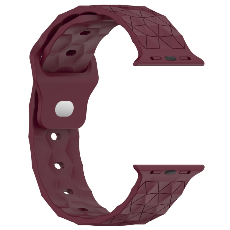 Football Texture Silicone Watch Band For Apple Watch SE 2023 44mm(Wine Red) - Watch Bands by PMC TechLife | Online Shopping South Africa | PMC TechLife