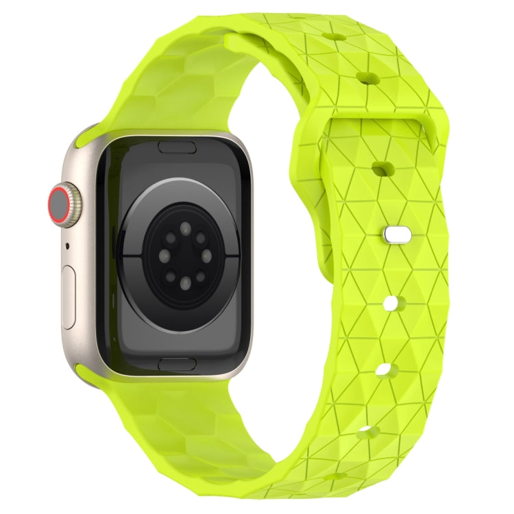 Football Texture Silicone Watch Band For Apple Watch SE 2023 44mm(Limes Green) - Watch Bands by PMC TechLife | Online Shopping South Africa | PMC TechLife