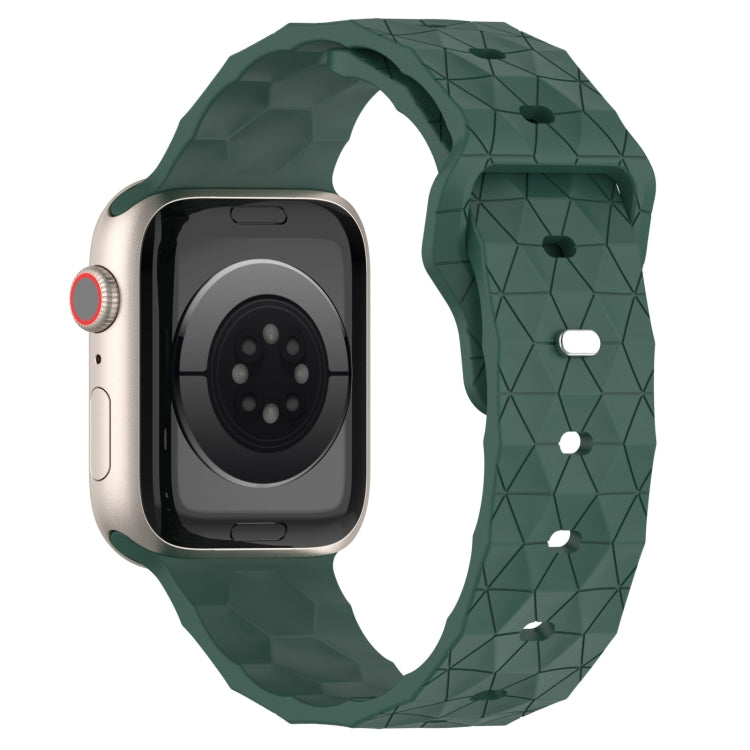 Football Texture Silicone Watch Band For Apple Watch SE 2023 44mm(Pine Green) - Watch Bands by PMC TechLife | Online Shopping South Africa | PMC TechLife
