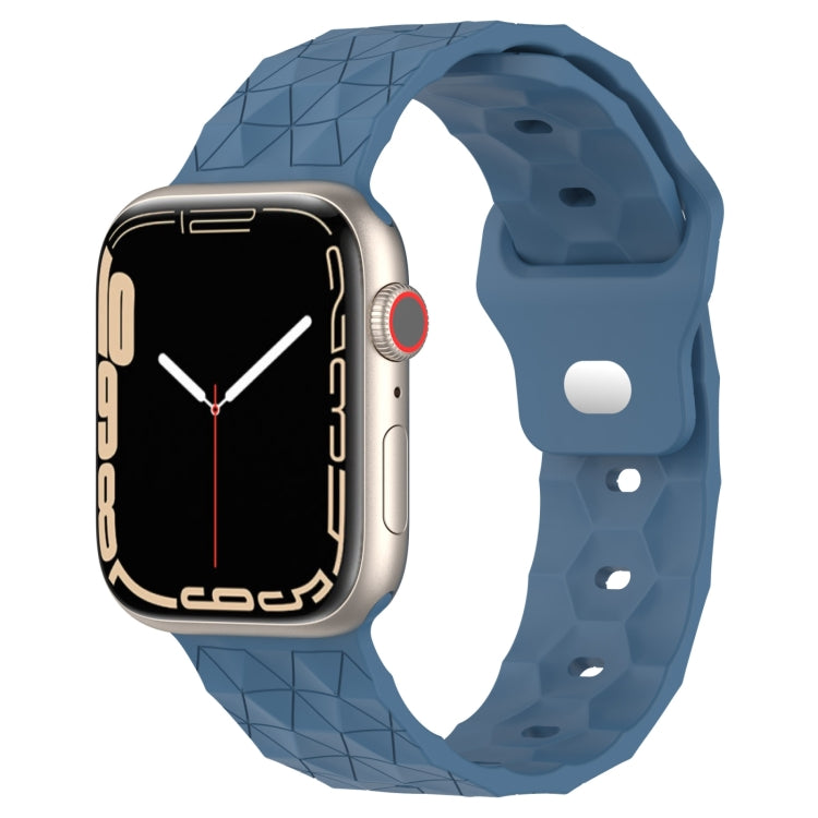 Football Texture Silicone Watch Band For Apple Watch 9 45mm(Blue) - Watch Bands by PMC TechLife | Online Shopping South Africa | PMC TechLife
