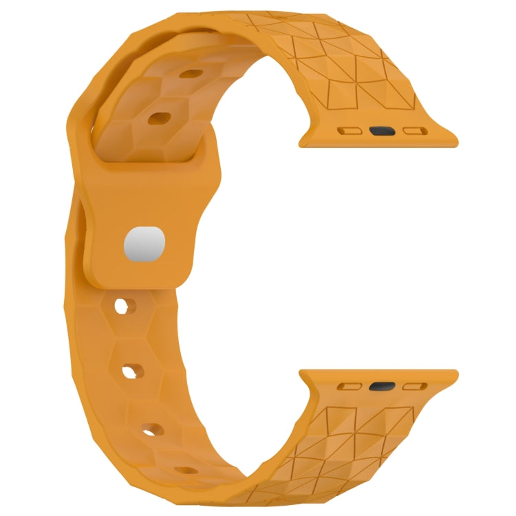 Football Texture Silicone Watch Band For Apple Watch 9 45mm(Yellow) - Watch Bands by PMC TechLife | Online Shopping South Africa | PMC TechLife