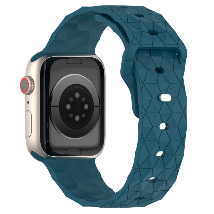 Football Texture Silicone Watch Band For Apple Watch 9 45mm(Dark Blue) - Watch Bands by PMC TechLife | Online Shopping South Africa | PMC TechLife