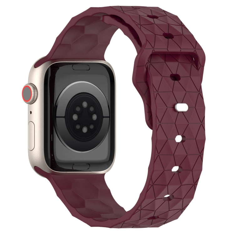 Football Texture Silicone Watch Band For Apple Watch 9 41mm(Wine Red) - Watch Bands by PMC TechLife | Online Shopping South Africa | PMC TechLife