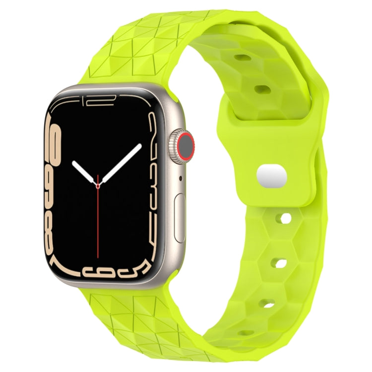 Football Texture Silicone Watch Band For Apple Watch 9 41mm(Limes Green) - Watch Bands by PMC TechLife | Online Shopping South Africa | PMC TechLife