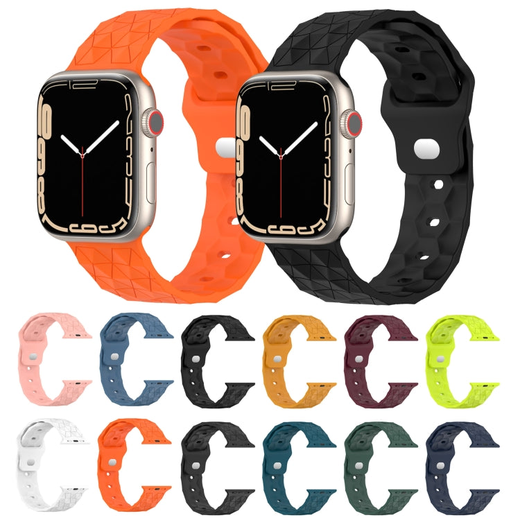 Football Texture Silicone Watch Band For Apple Watch 7 45mm(Black) - Watch Bands by PMC TechLife | Online Shopping South Africa | PMC TechLife