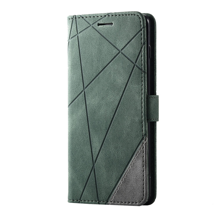 For Samsung Galaxy S10 Plus Skin Feel Splicing Horizontal Flip Leather Case with Holder & Card Slots & Wallet & Photo Frame(Green) - free shipping - PMC TechLife - Order now!