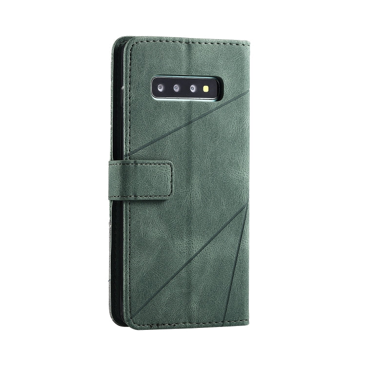 For Samsung Galaxy S10 Plus Skin Feel Splicing Horizontal Flip Leather Case with Holder & Card Slots & Wallet & Photo Frame(Green) - free shipping - PMC TechLife - Order now!