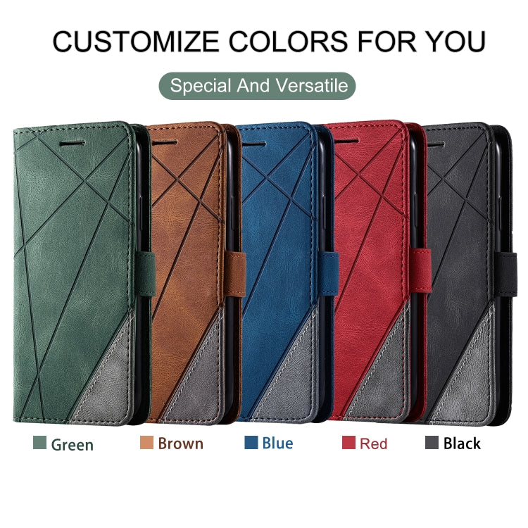 For Samsung Galaxy S10 Plus Skin Feel Splicing Horizontal Flip Leather Case with Holder & Card Slots & Wallet & Photo Frame(Green) - free shipping - PMC TechLife - Order now!