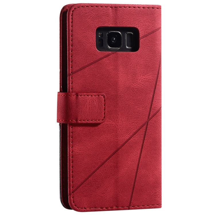 For Samsung Galaxy S8 Skin Feel Splicing Horizontal Flip Leather Case with Holder & Card Slots & Wallet & Photo Frame(Red) - Galaxy Phone Cases by PMC TechLife | Online Shopping South Africa | PMC TechLife | Buy Now Pay Later Mobicred