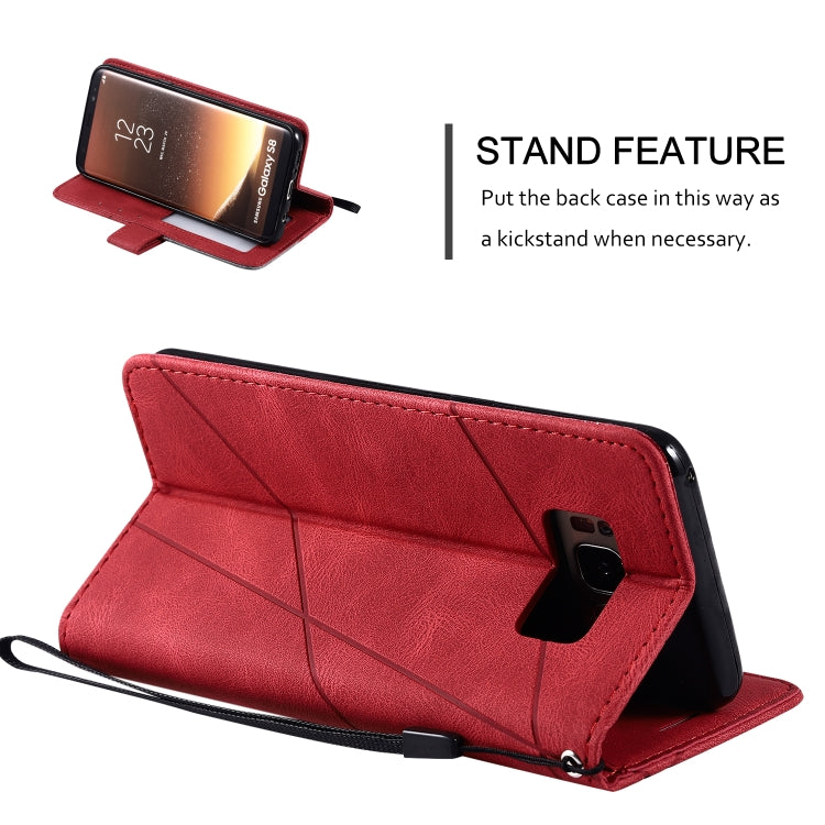 For Samsung Galaxy S8 Skin Feel Splicing Horizontal Flip Leather Case with Holder & Card Slots & Wallet & Photo Frame(Red) - Galaxy Phone Cases by PMC TechLife | Online Shopping South Africa | PMC TechLife | Buy Now Pay Later Mobicred