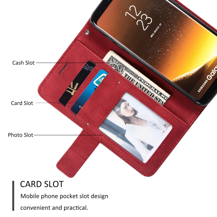 For Samsung Galaxy S8 Skin Feel Splicing Horizontal Flip Leather Case with Holder & Card Slots & Wallet & Photo Frame(Red) - Galaxy Phone Cases by PMC TechLife | Online Shopping South Africa | PMC TechLife | Buy Now Pay Later Mobicred