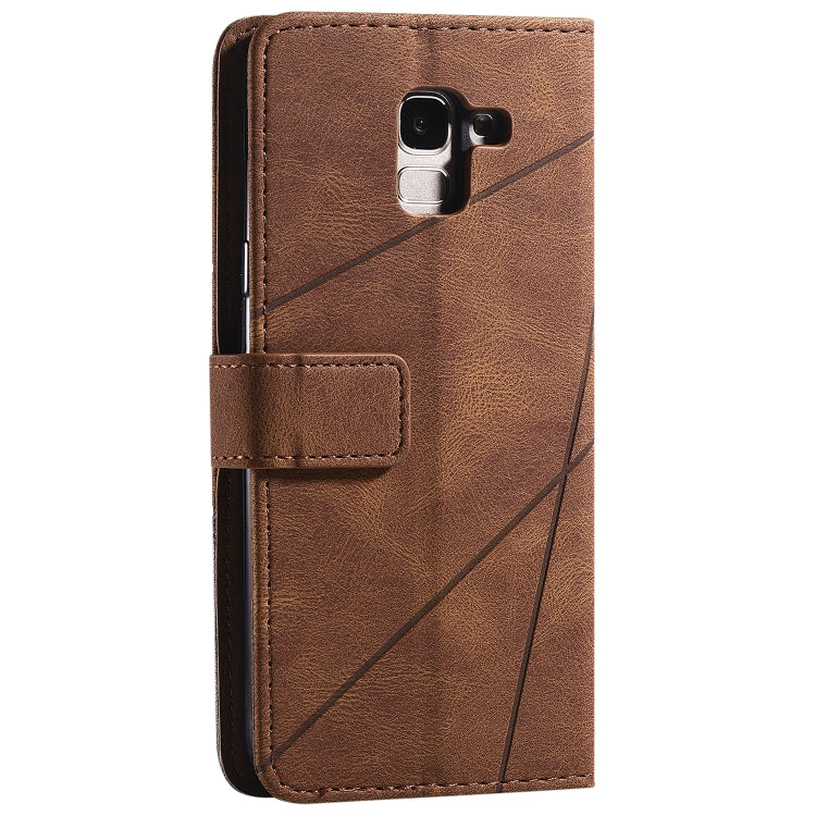 For Samsung Galaxy J6 Skin Feel Splicing Horizontal Flip Leather Case with Holder & Card Slots & Wallet & Photo Frame(Brown) - free shipping - PMC TechLife - Order now!
