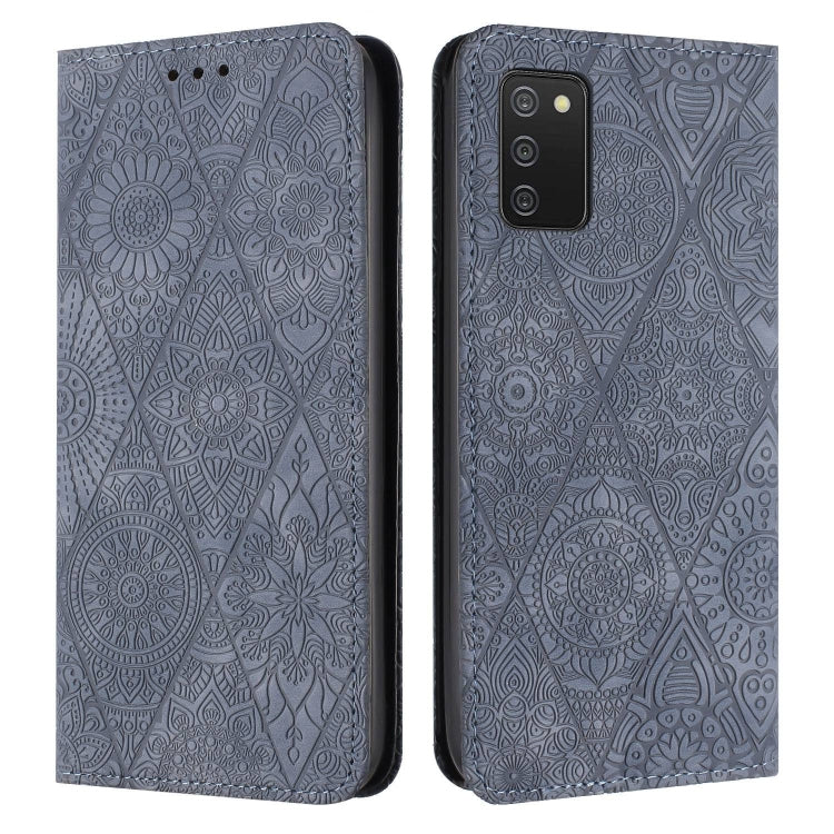For Samsung Galaxy A02s 166mm Ethnic Embossed Adsorption Leather Phone Case(Grey) - free shipping - PMC TechLife - Order now!