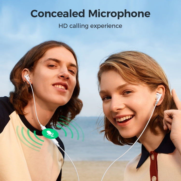 JOYROOM JR-EW01 3.5mm Half In-Ear Wired Earphone, Length: 1.2m(White) - In Ear Wired Earphone by JOYROOM | Online Shopping South Africa | PMC TechLife