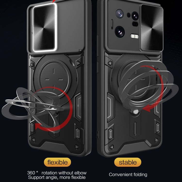 For Xiaomi 13 Pro CD Texture Sliding Camshield Magnetic Holder Phone Case(Red) - free shipping - PMC TechLife - Order now!