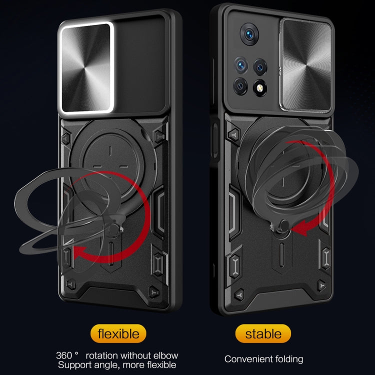 For Xiaomi Redmi Note 11 Pro CD Texture Sliding Camshield Magnetic Holder Phone Case(Red) - free shipping - PMC TechLife - Order now!