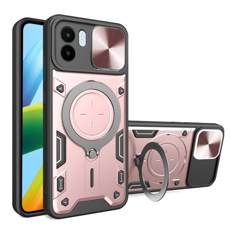 For Xiaomi Redmi A1 4G CD Texture Sliding Camshield Magnetic Holder Phone Case(Pink) - free shipping - PMC TechLife - Order now!