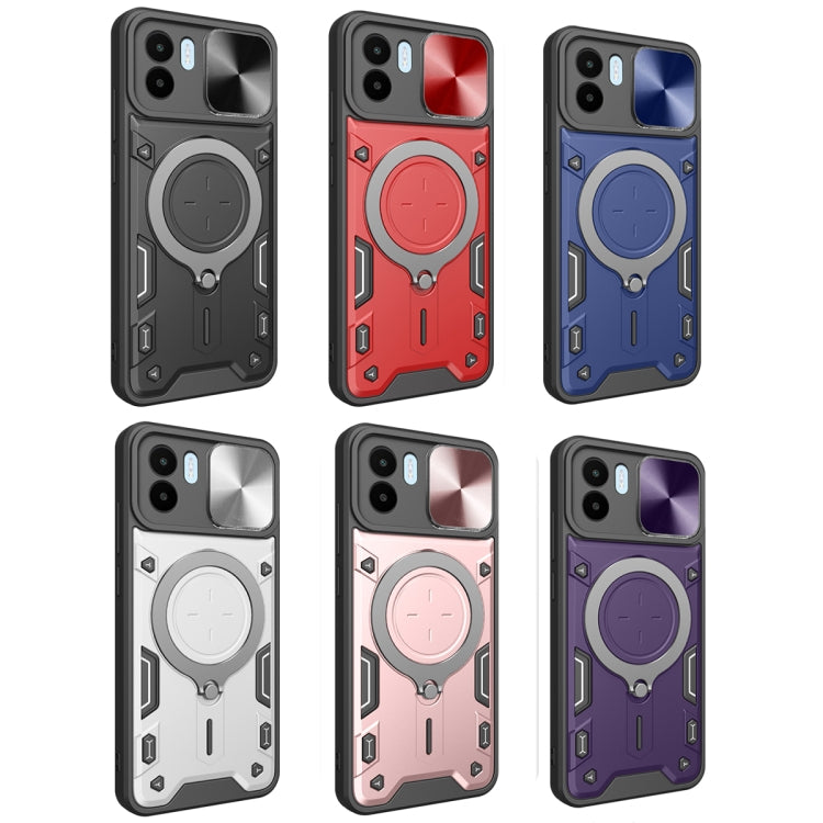 For Xiaomi Redmi A1 4G CD Texture Sliding Camshield Magnetic Holder Phone Case(Red) - free shipping - PMC TechLife - Order now!