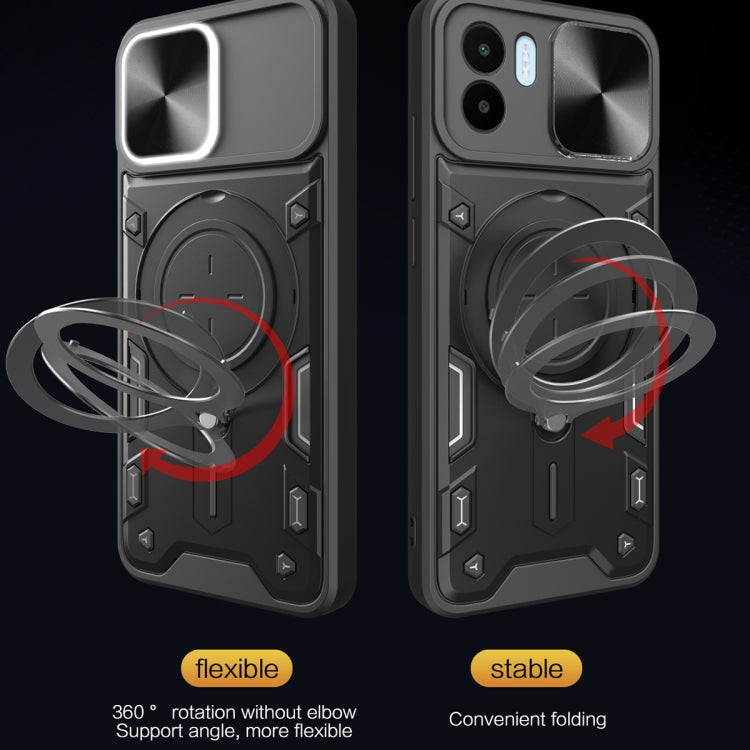 For Xiaomi Redmi A1 4G CD Texture Sliding Camshield Magnetic Holder Phone Case(Red) - free shipping - PMC TechLife - Order now!