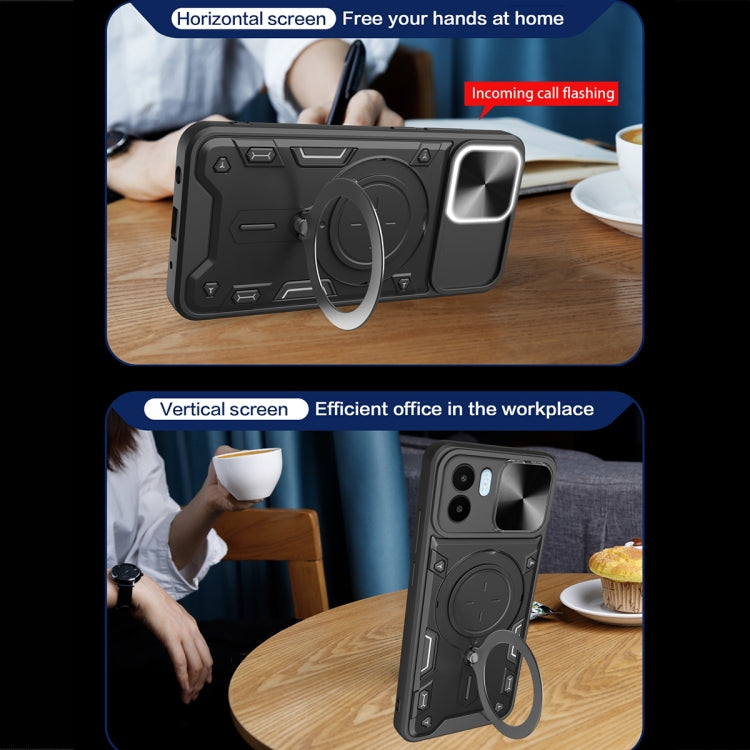For Xiaomi Redmi A1 4G CD Texture Sliding Camshield Magnetic Holder Phone Case(Purple) - free shipping - PMC TechLife - Order now!