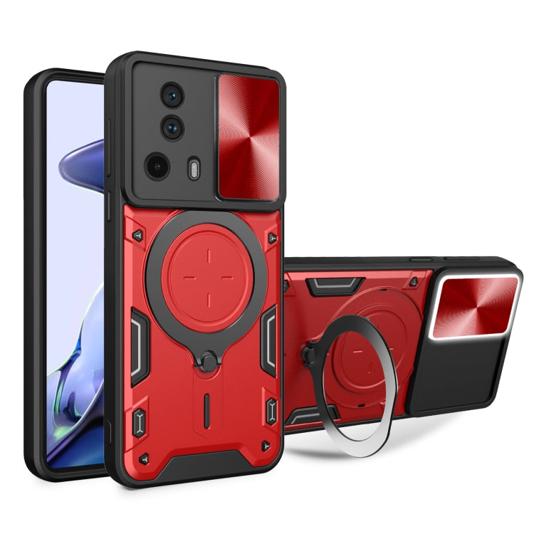 For Xiaomi 13 Lite / Civi 2 5G CD Texture Sliding Camshield Magnetic Holder Phone Case(Red) - free shipping - PMC TechLife - Order now!