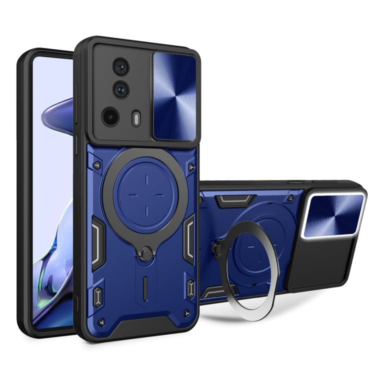 For Xiaomi 13 Lite / Civi 2 5G CD Texture Sliding Camshield Magnetic Holder Phone Case(Blue) - free shipping - PMC TechLife - Order now!