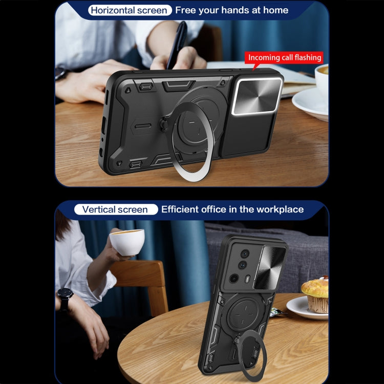 For Xiaomi 13 Lite / Civi 2 5G CD Texture Sliding Camshield Magnetic Holder Phone Case(Blue) - free shipping - PMC TechLife - Order now!
