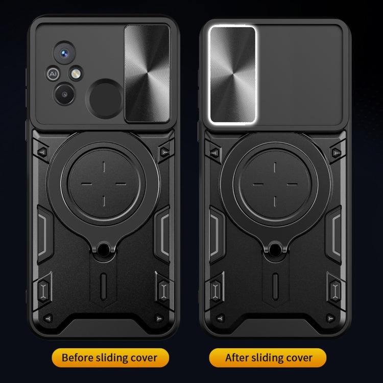 For Xiaomi Redmi 12C CD Texture Sliding Camshield Magnetic Holder Phone Case(Purple) - free shipping - PMC TechLife - Order now!