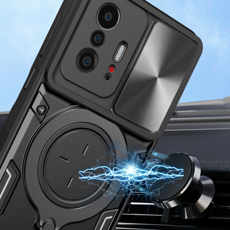 For Xiaomi 11T CD Texture Sliding Camshield Magnetic Holder Phone Case(Red) - free shipping - PMC TechLife - Order now!